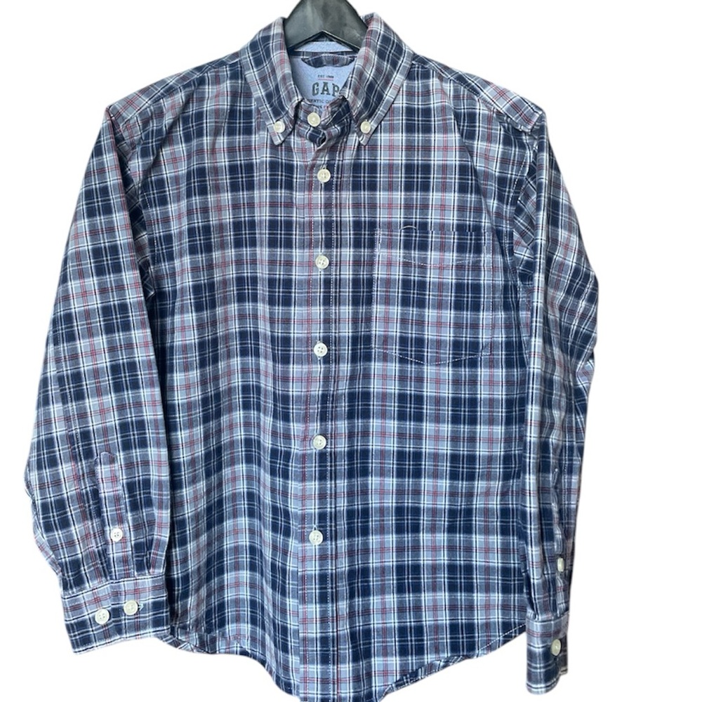 GAP Blue Plaid Button Down Shirt